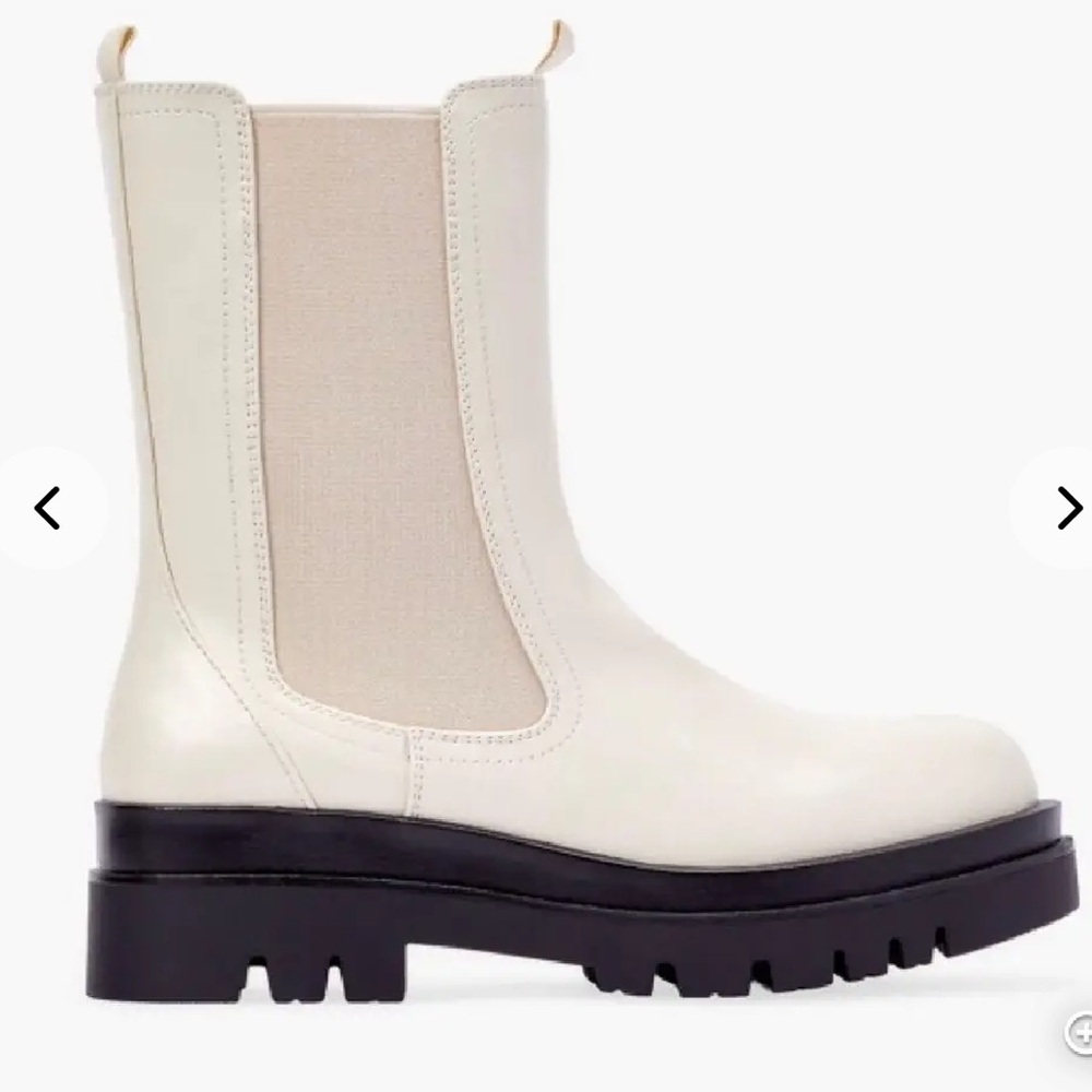 JustFab Platform Chelsea Boots - Cream